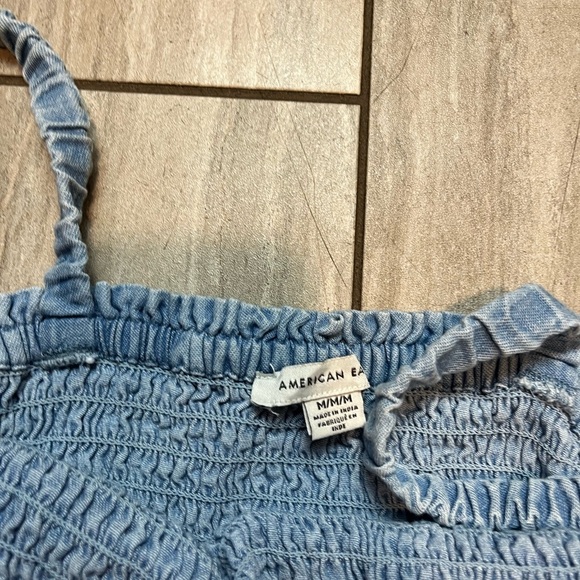 American Eagle Womens Denim Smocked Tank Top Denim Dress Size Medium - Picture 5 of 6